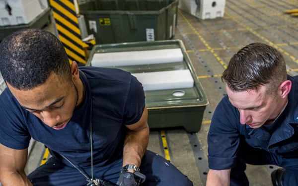 GHWB is underway conducting routine training and qualifications.