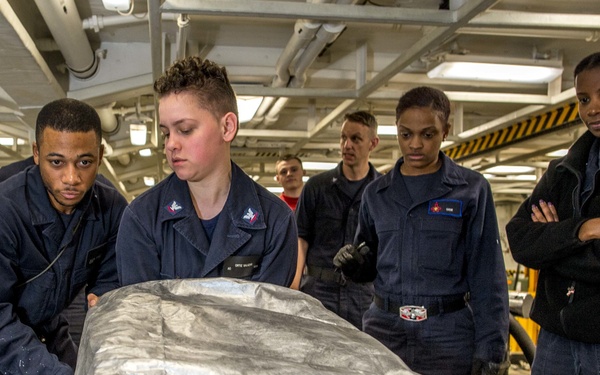 GHWB is underway conducting routine training and qualifications.