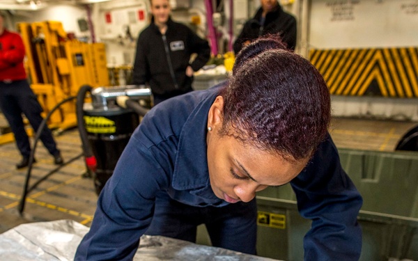 GHWB is underway conducting routine training and qualifications.