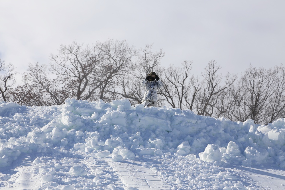 Cold-Weather Operations Course 18-01 students conduct skiing training at Fort McCoy