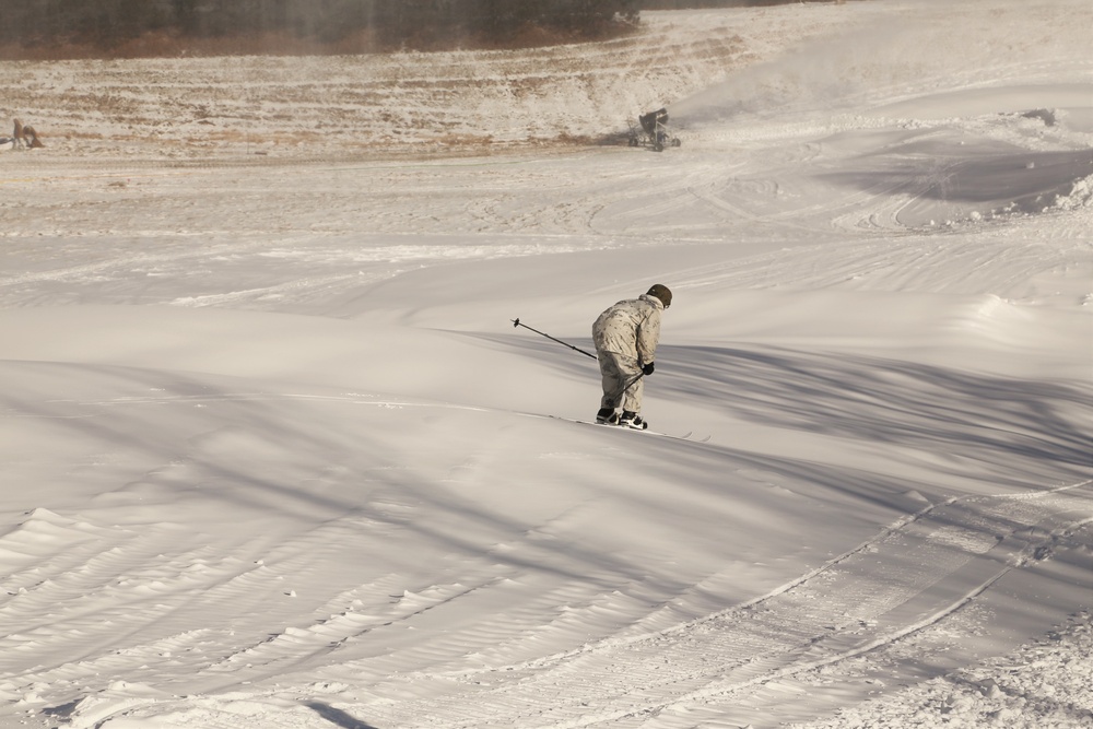 Cold-Weather Operations Course 18-01 students conduct skiing training at Fort McCoy