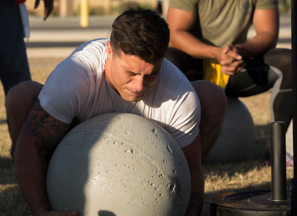 MCAS Yuma Marines Practice for Strongman Competition
