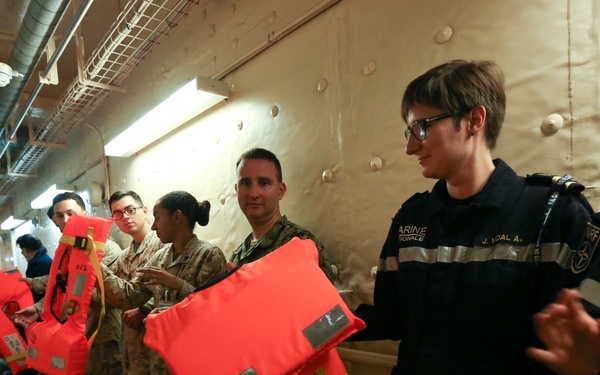 TF 51/5 and Tonnerre crew participate in abandon ship exercise