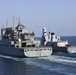 USNS Washington Chambers conducts replenishment at sea with French Frigate Chevalier Paul and LHD Tonnerre