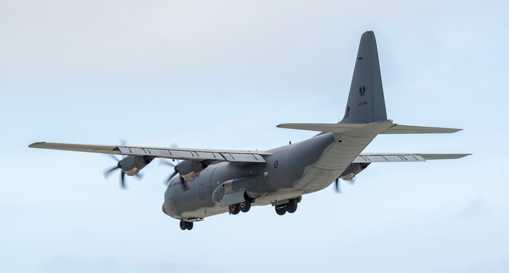 Operation Christmas Drop 2017 C-130J Super Hercules arrival