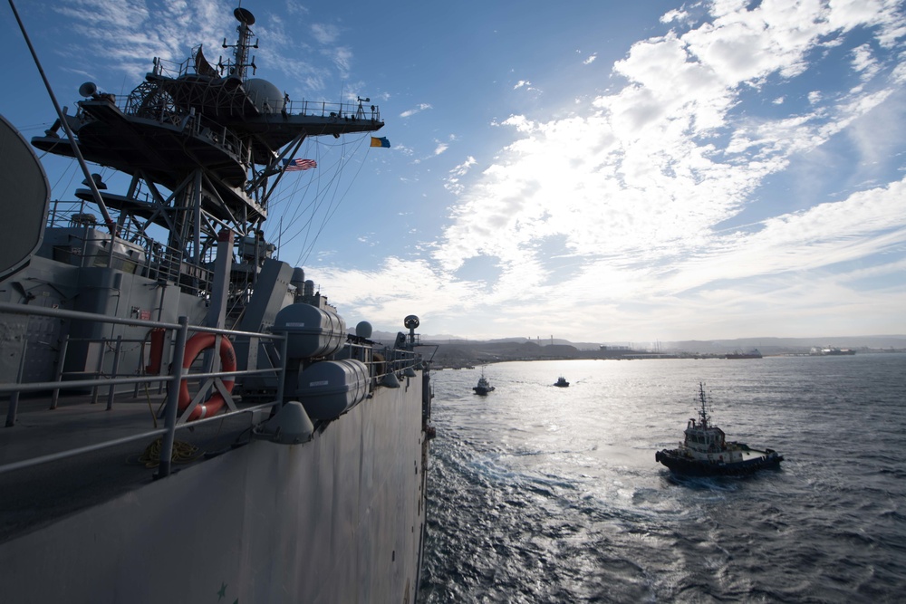 USS Pearl Harbor departs Jordan