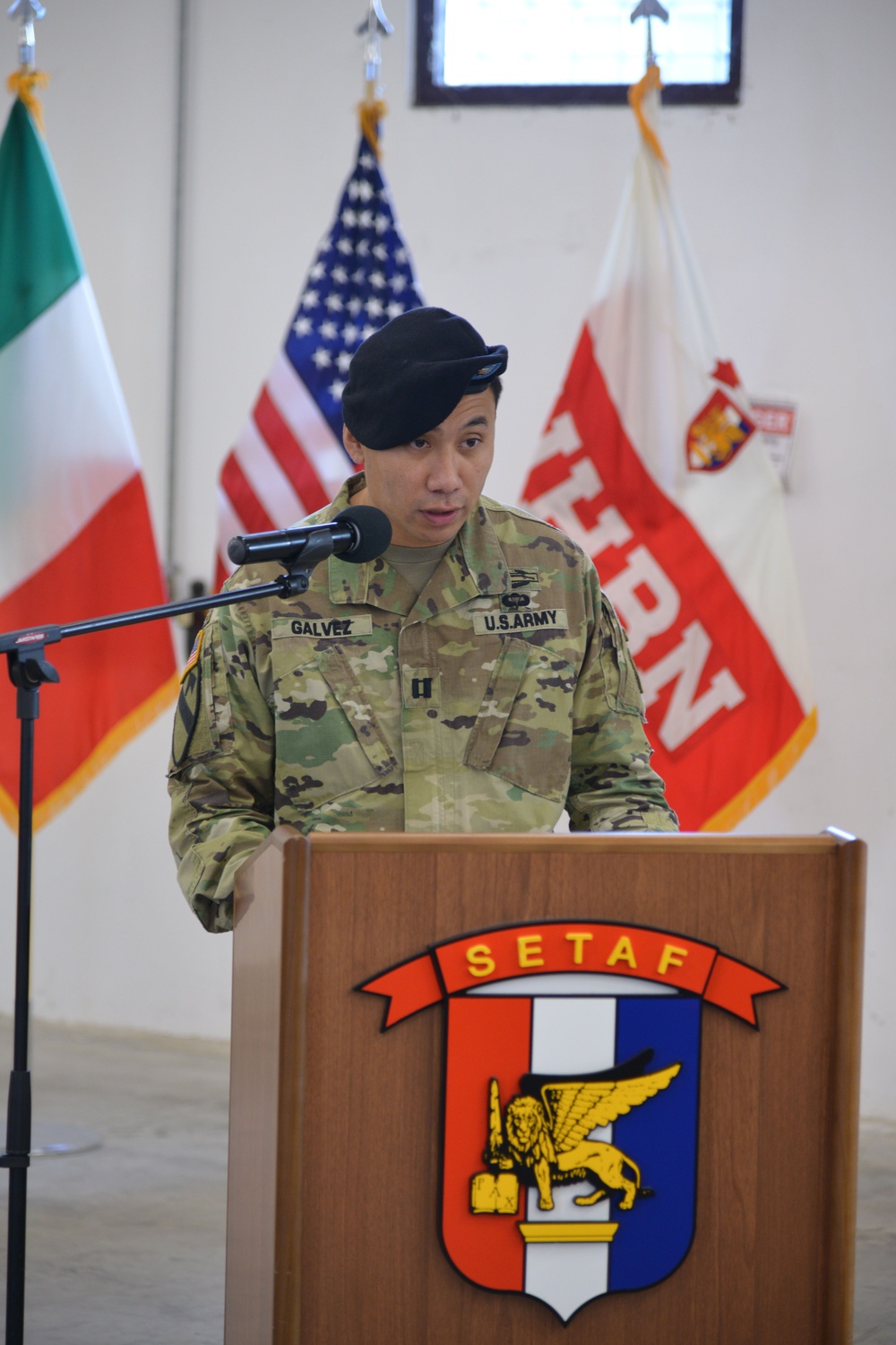Headquarters Support Company change of command ceremony Caserma Dal Din, Vicenza, Italy