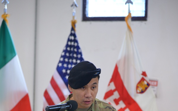 Headquarters Support Company change of command ceremony Caserma Dal Din, Vicenza, Italy