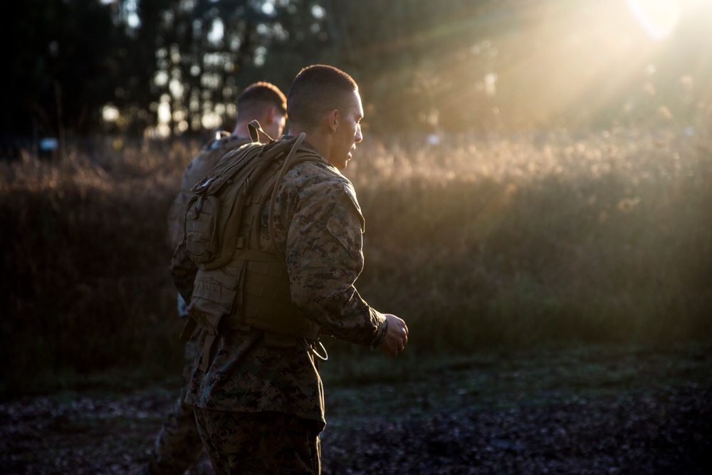 Marines participate in a fire-team competition