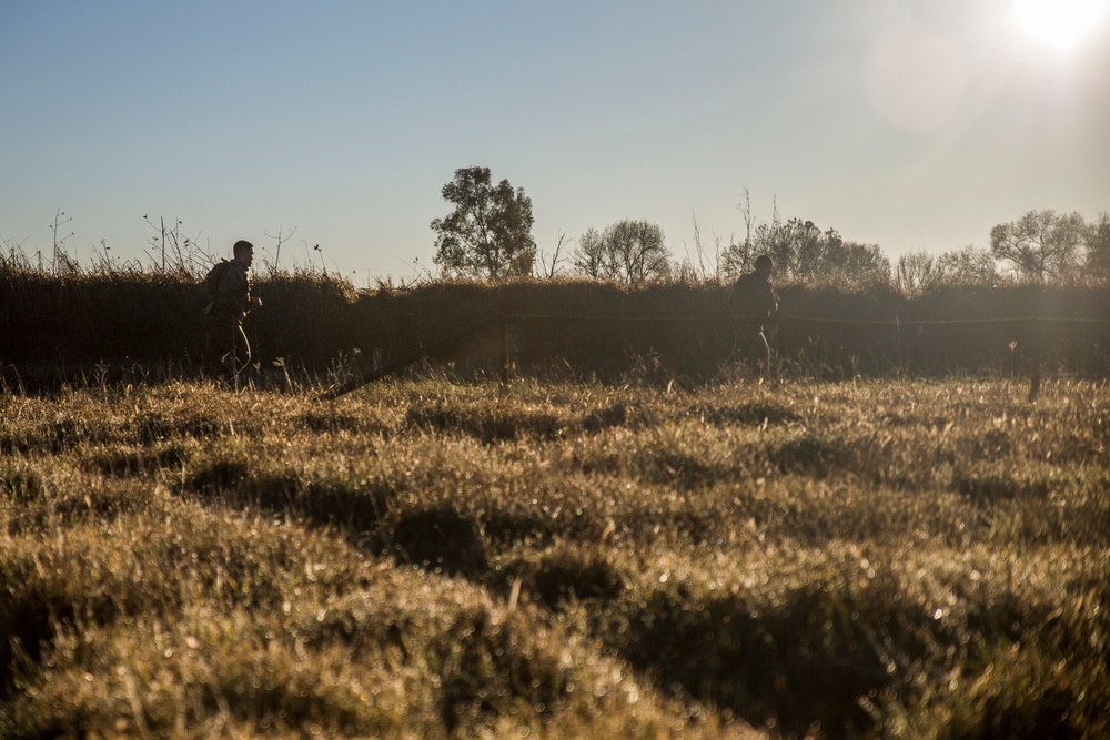 Marines participate in a fire-team competition