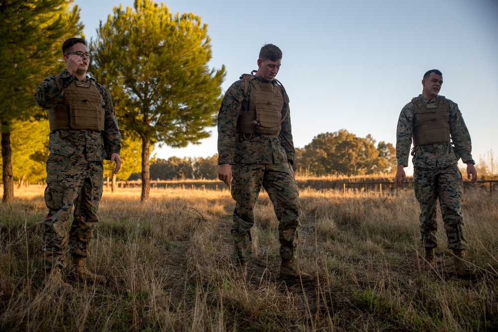 Marines participate in a fire-team competition