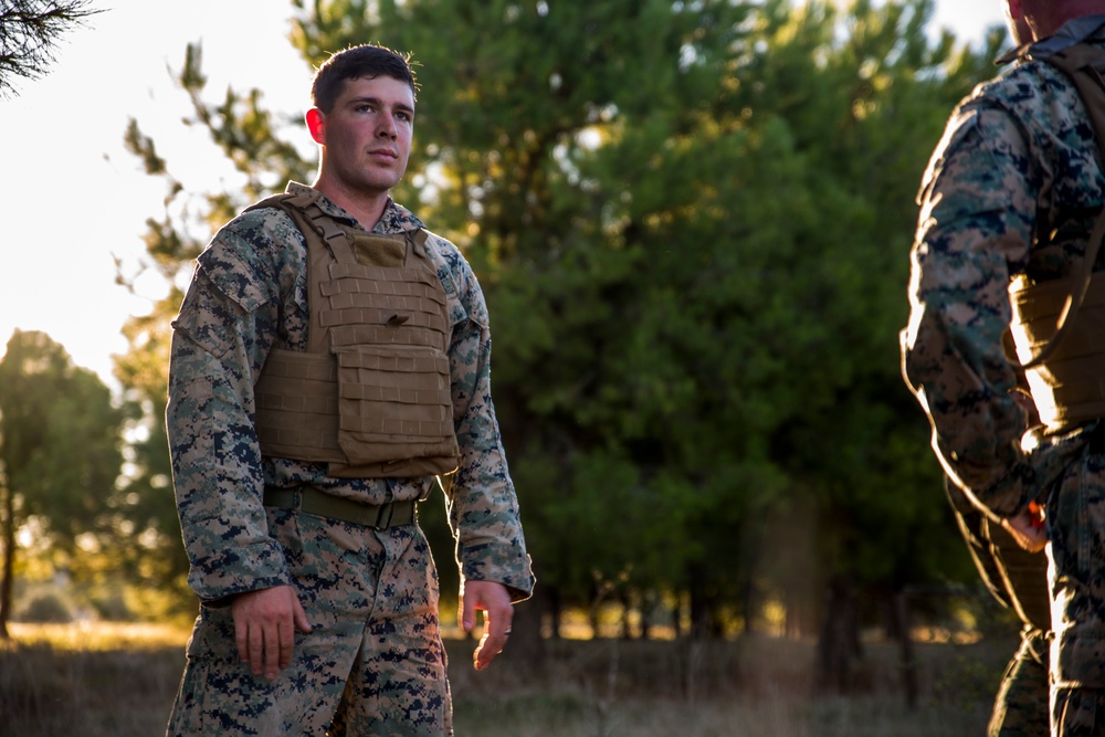 Marines participate in a fire-team competition