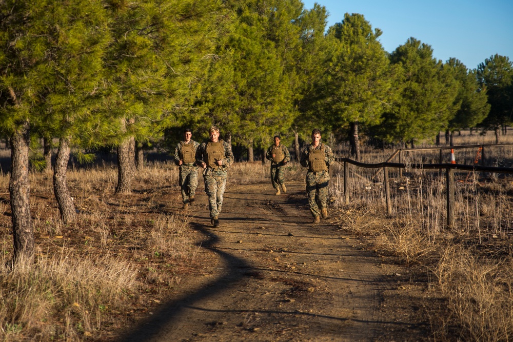 Marines participate in a fire-team competition