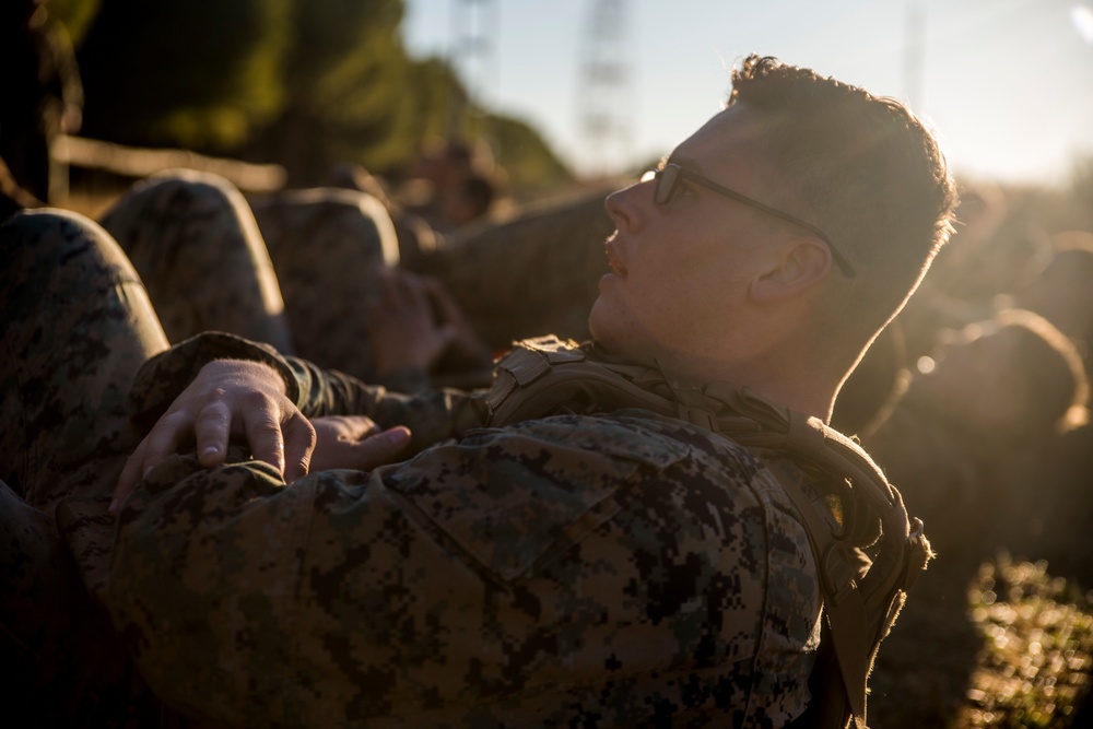 Marines participate in a fire-team competition