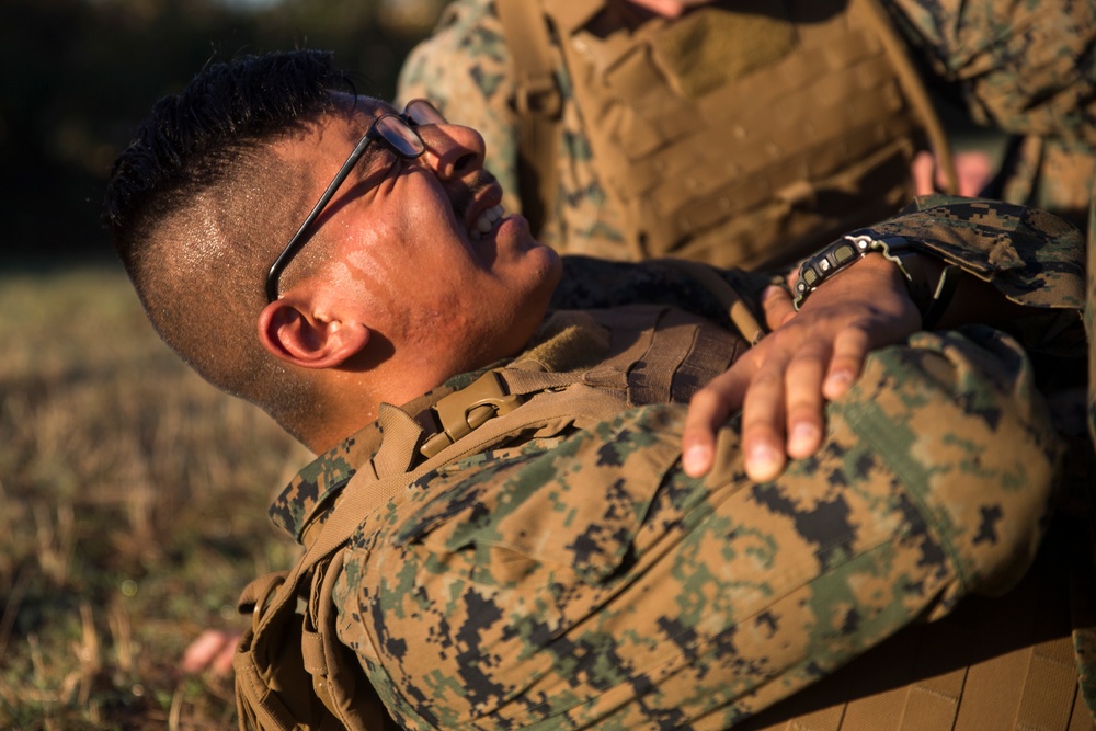 Marines participate in a fire-team competition