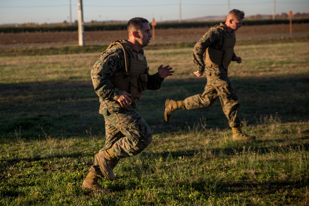 Marines participate in a fire-team competition