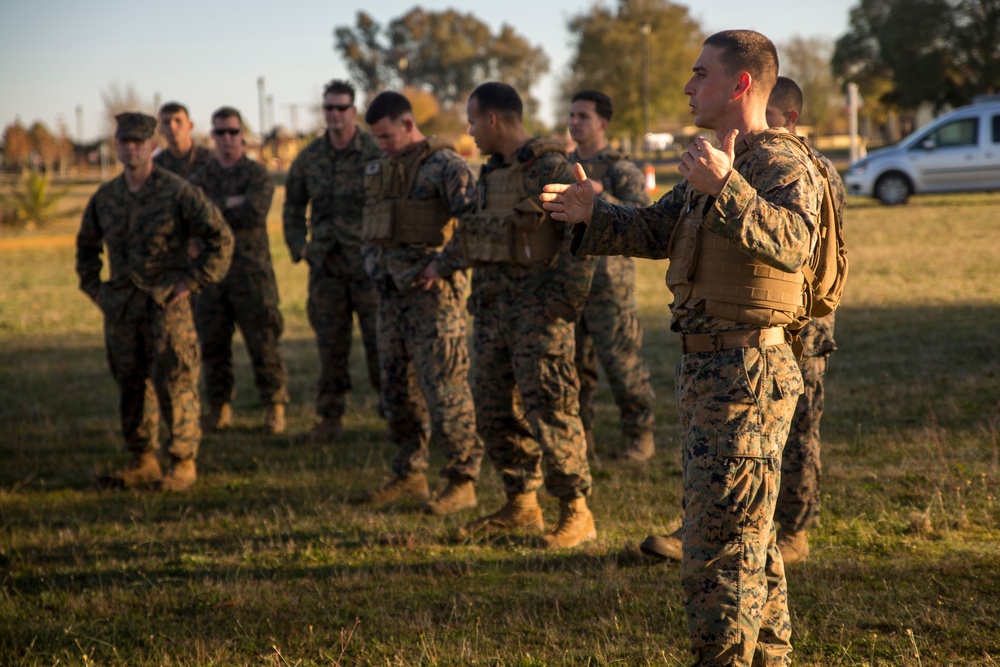 Marines participate in a fire-team competition