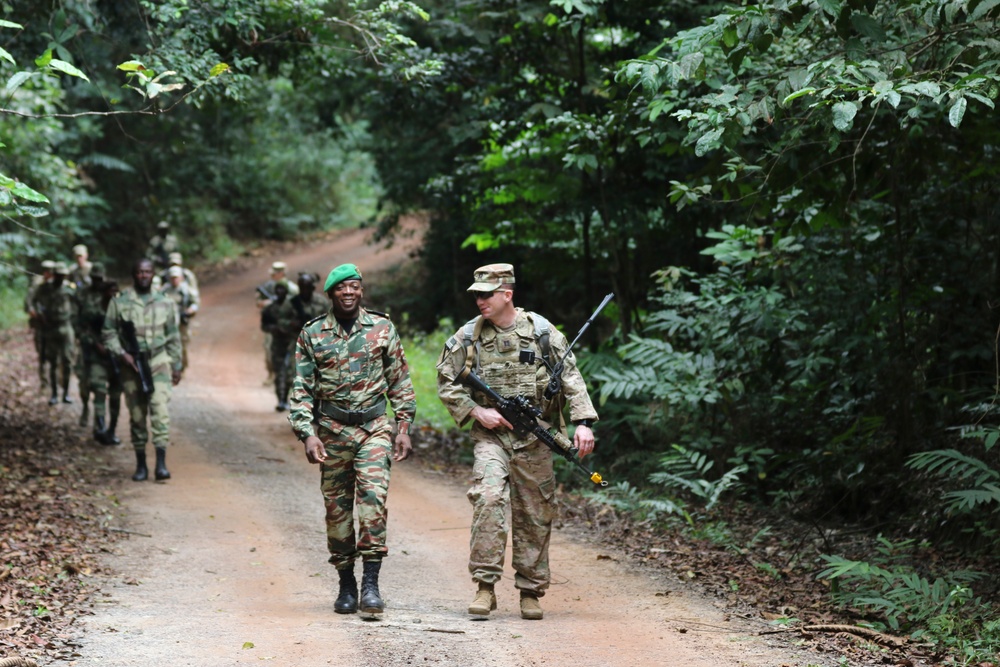 101 Division (Air Assault) Soldiers train alongside Gabonese counterparts during Judicious Activation ’17-2