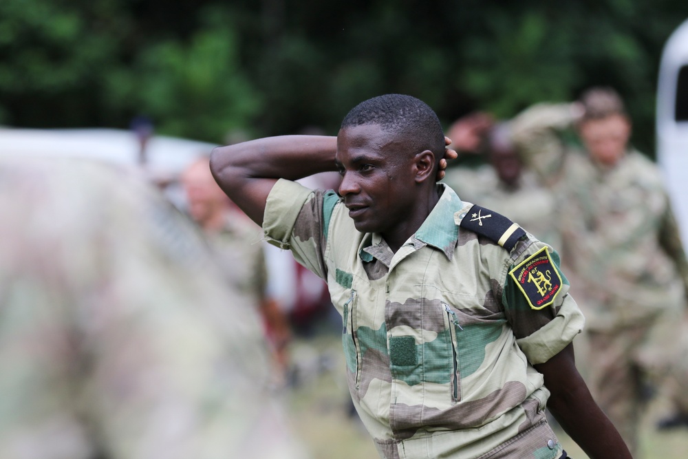 101 Division (Air Assault) Soldiers train alongside Gabonese counterparts during Judicious Activation ’17-2