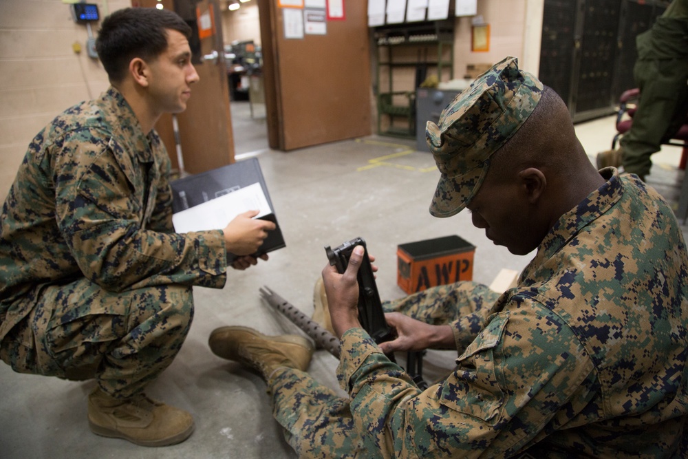 MCAS Camp Pendleton ordnance maintains and cleans aircraft weaponry