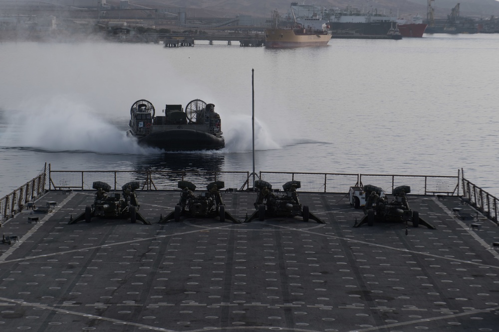 USS Pearl Harbor Sailors backload equipment