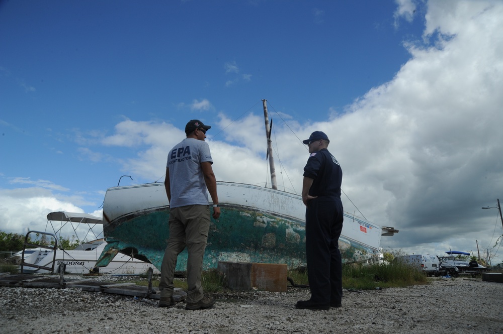 Hurricane Maria response team assesses grounded vessels in Salinas, Puerto Rico