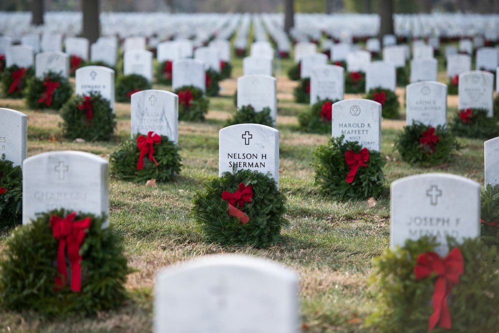 Wreaths at Arlington National Cemetery