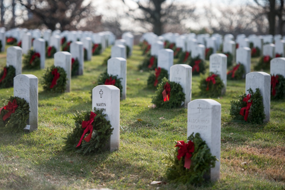 Wreaths at Arlington National Cemetery