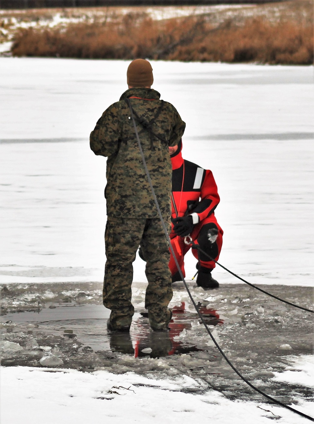 Fort McCoy Training: Marines takes plunge for cold-water immersion