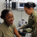 Soldier receives immunization at Operation Reserve Care