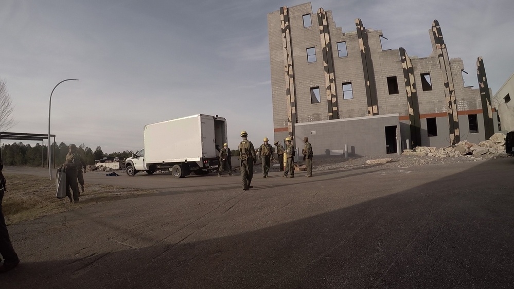 Decontamination Platoon and Identification and Detection Platoon with CBIRF refine their skills during Advanced Decontamination/Identification and Detection Training
