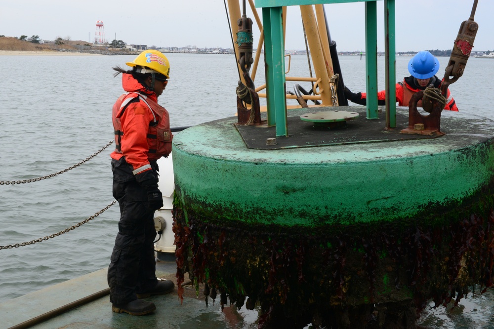 Coast Guard Aids to Navigation Team Cape May performs maintenance on buoys