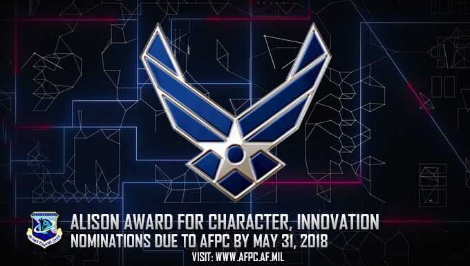 Nomination window open for 2018 USAF Alison Award for Character and Innovation