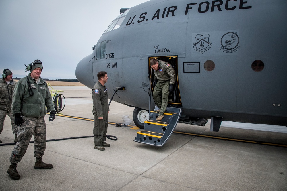 Col. James R. Camp takes final flight at 179th Airlift Wing