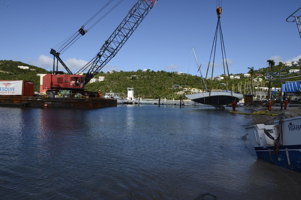 Great Cruz Bay Vessel Lifting Operations