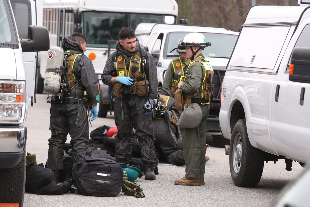 CBIRF Marines conduct realistic CBRNE response at headquarters building