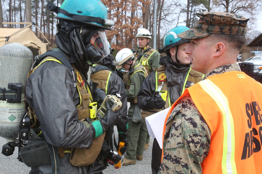 CBIRF Marines conduct realistic CBRNE response at headquarters building