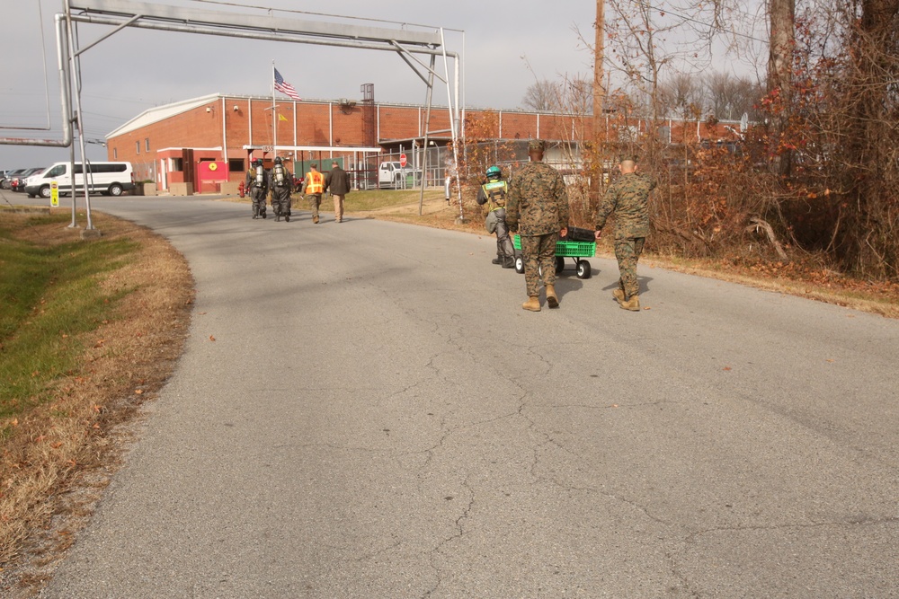 CBIRF Marines conduct realistic CBRNE response at headquarters building