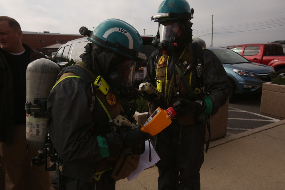 CBIRF Marines conduct realistic CBRNE response at headquarters building