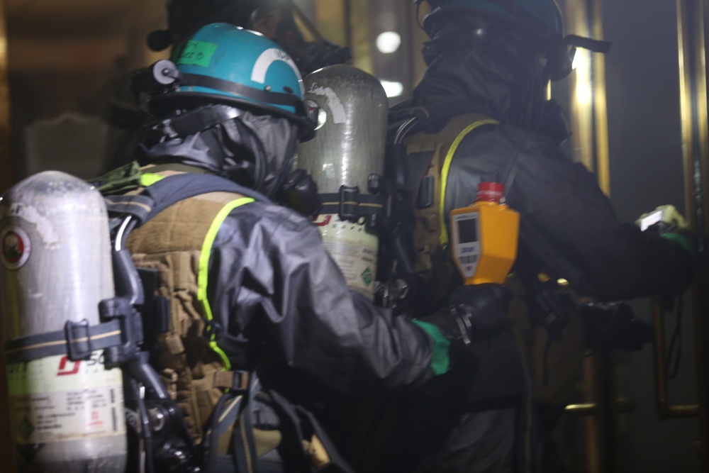 CBIRF Marines conduct realistic CBRNE response at headquarters building