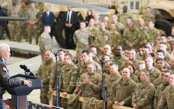 Vice President of the United States Mike Pence made a surprise visit to Bagram