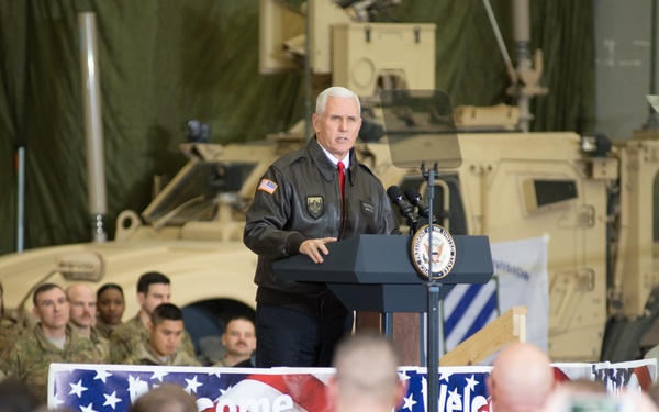 Vice President of the United States Mike Pence made a surprise visit to Bagram