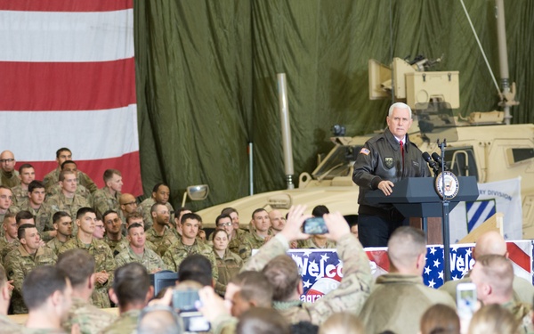 Vice President of the United States Mike Pence made a surprise visit to Bagram