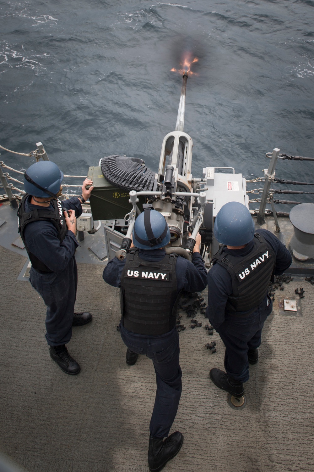 USS Preble conducts gunnery training