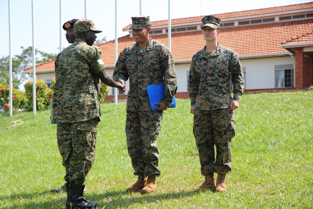 UPDF Soldiers graduate from training lead by SPMAGTF-CR-AF Marines