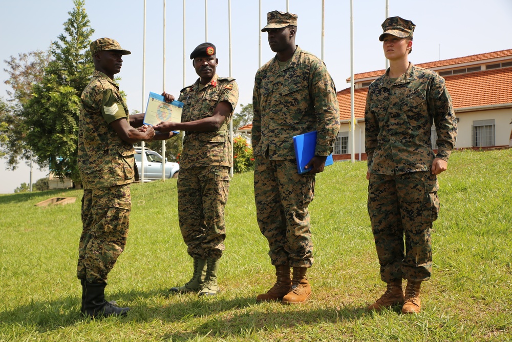 UPDF Soldiers graduate from training lead by SPMAGTF-CR-AF Marines