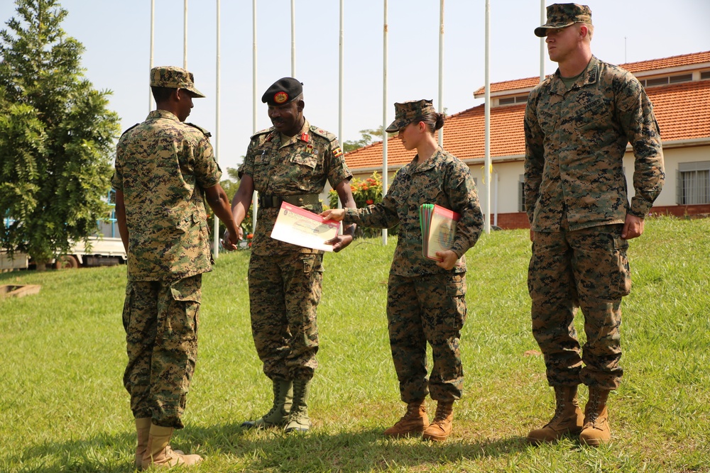 UPDF Soldiers graduate from training lead by SPMAGTF-CR-AF Marines