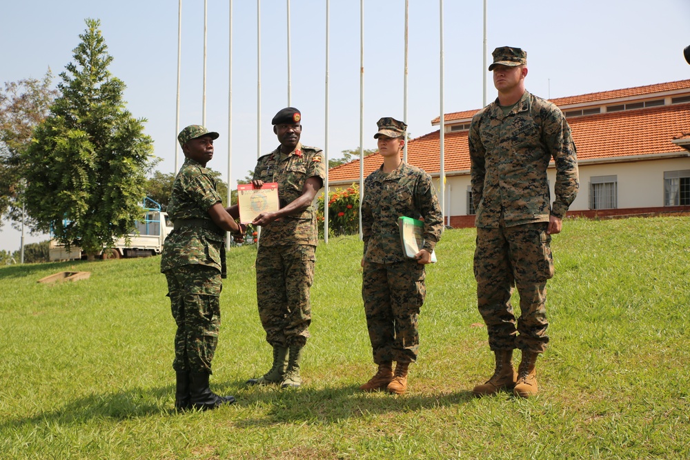 UPDF Soldiers graduate from training lead by SPMAGTF-CR-AF Marines