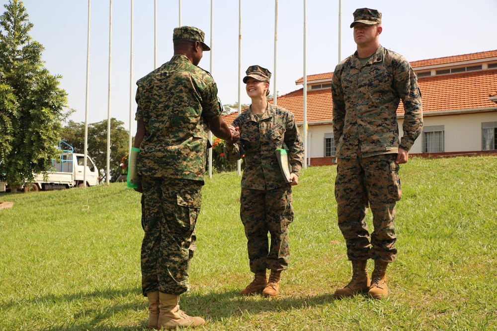 UPDF Soldiers graduate from training lead by SPMAGTF-CR-AF Marines