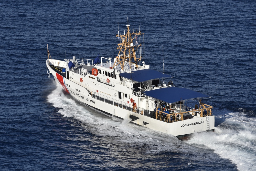 Coast Guard Cutter Joseph Gerczak conducts sea trials off the coast of Key West